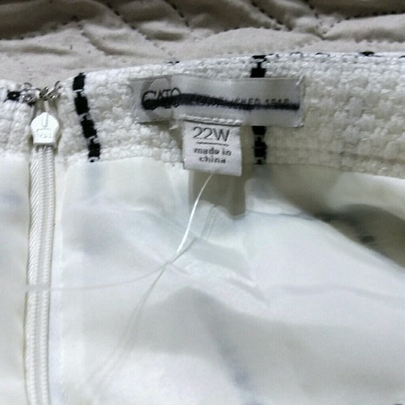 CUTE Cream & Black Cato Checkered Tweed Skirt 22W - Picture 3 of 3